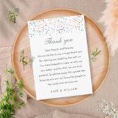 Rainbow Confetti Wedding Bedankt Plaatskaartje