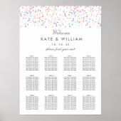 Rainbow Confetti Wedding-plattegrond Poster (Voorkant)