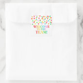 Rainbow Confetti Welkom bij het team Vierkante Sticker (Tas)
