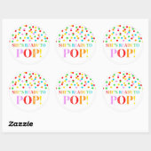 Rainbow Confetti Ze is klaar om te Poppen Ronde Sticker (Vel)
