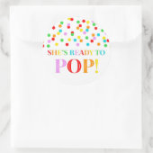 Rainbow Confetti Ze is klaar om te Poppen Ronde Sticker (Tas)