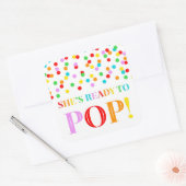 Rainbow Confetti Ze is klaar om te Poppen Vierkante Sticker (Envelop)