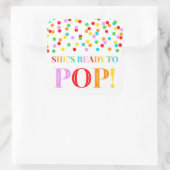 Rainbow Confetti Ze is klaar om te Poppen Vierkante Sticker (Tas)