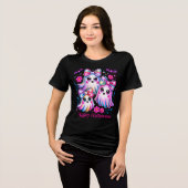 Rainbow Coquette Ghosts Hot Pink Happy Halloween Tri-Blend Shirt (Voorkant volledig)