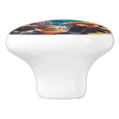 Rainbow Coral Reef Vis en Zee Fans Keramische Knop (Zijkant)