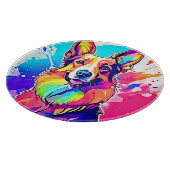 Rainbow Corgi: Pop Art Puppy Joy Snijplank (Hoek)