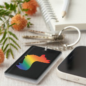 Rainbow corgi sleutelhanger (Voorkant Rechts)