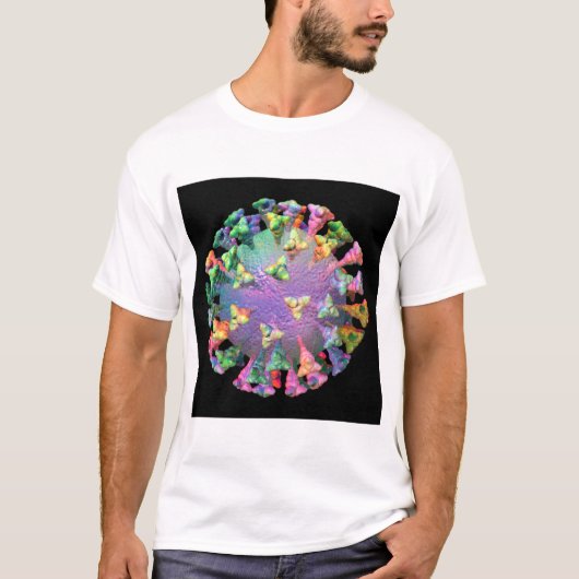 Rainbow Coronavirus COVID Virus Particle T-shirt (Voorkant)