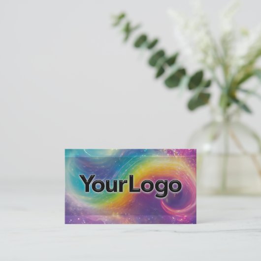 Rainbow Cosmic Galaxy Artisan Company Logo  Visitekaartje (Staand voorkant)
