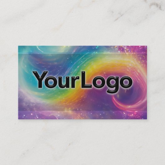 Rainbow Cosmic Galaxy Artisan Company Logo  Visitekaartje (Voorkant)