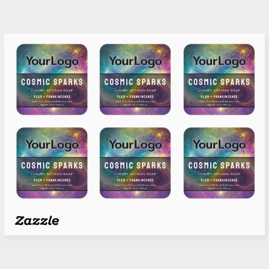 Rainbow Cosmic Galaxy Artisan Product Labels (Vel)