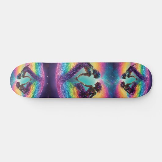 Rainbow Cosmic Lovers Galaxy Vrouwelijke Energie S Persoonlijk Skateboard (Horizontaal)