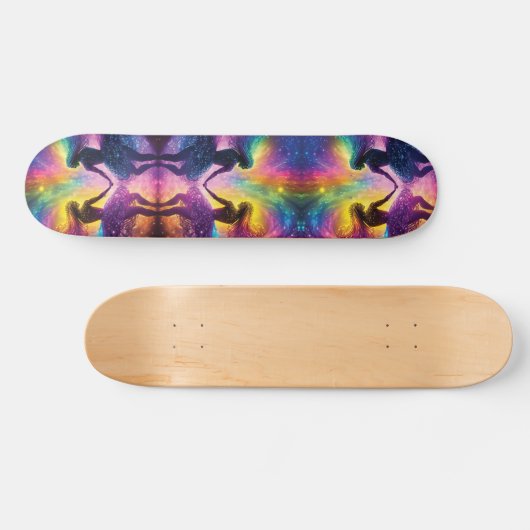 Rainbow Cosmic Lovers Galaxy Vrouwelijke Energie S Persoonlijk Skateboard (Horizontaal)