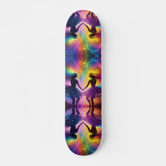 Rainbow Cosmic Lovers Galaxy Vrouwelijke Energie S Persoonlijk Skateboard (Voorkant)
