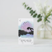 *~* Rainbow Cosmic Moon Fox Leaping Pine Trees Visitekaartje (Staand voorkant)