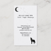 *~* Rainbow Cosmic Moon Howling Wolf Pine Trees Visitekaartje (Achterkant)