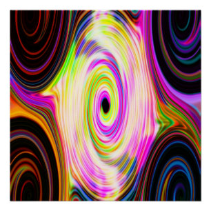 Rainbow Cosmic Rays 5 Swirl Perfect Poster