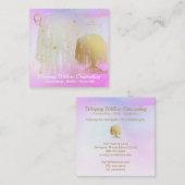 *~* Rainbow Cosmic Willow Tree Mon Gold Vierkante Visitekaartje (Voorkant / Achterkant)