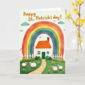 Rainbow Cottage St Patricks Day Card Kaart (Gele Bloem)