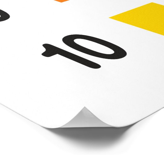 Rainbow Counting 1-10 nummers educatief Poster (Hoek)