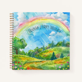 Rainbow Countryside Happy Thoughts Mental Health Notitieboek