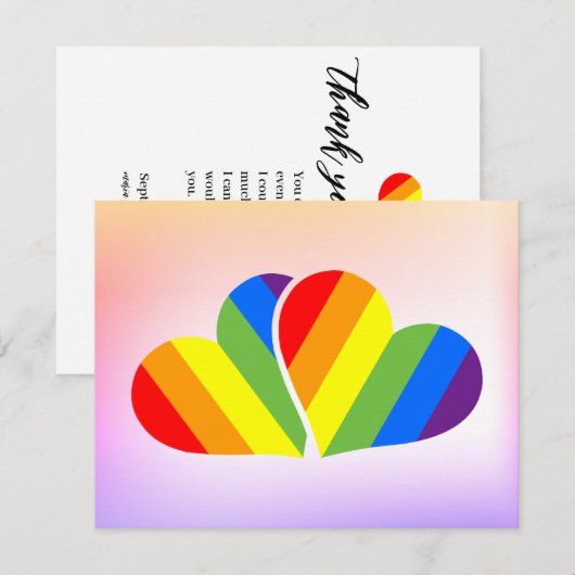 Rainbow Couple bedankt je kaarten (Voorkant / Achterkant)