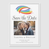 Rainbow Couple Foto Opslaan van de datum Magneet K (Voorkant)