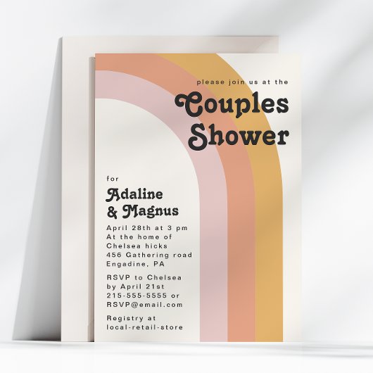 Rainbow Couples Shower van de moderne Retro 70 Kaart