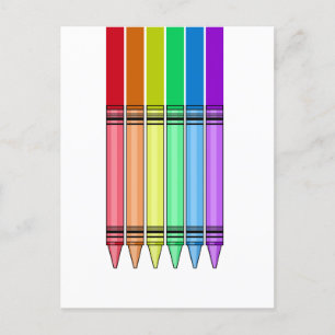 Rainbow Crayon Briefkaart