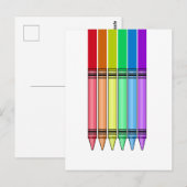 Rainbow Crayon Briefkaart (Voorkant / Achterkant)