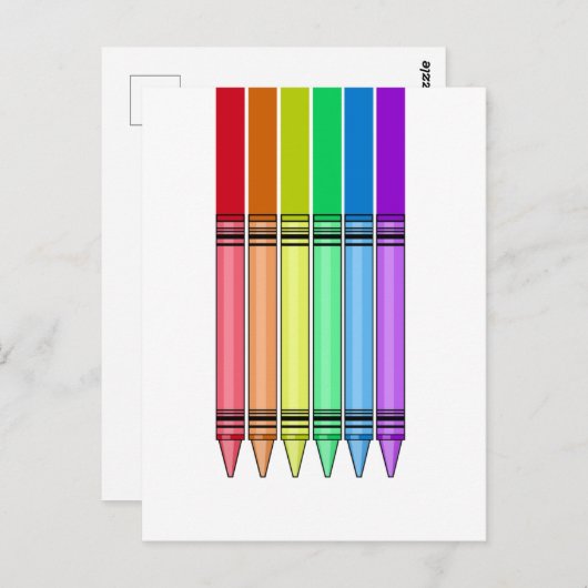 Rainbow Crayon Briefkaart (Voorkant / Achterkant)