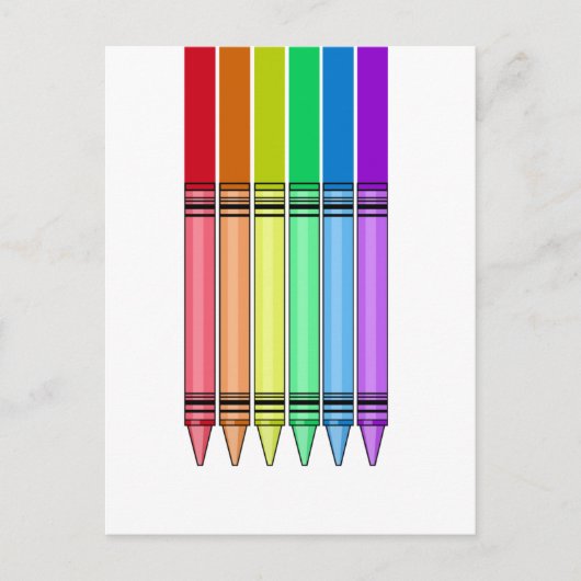 Rainbow Crayon Briefkaart (Voorkant)