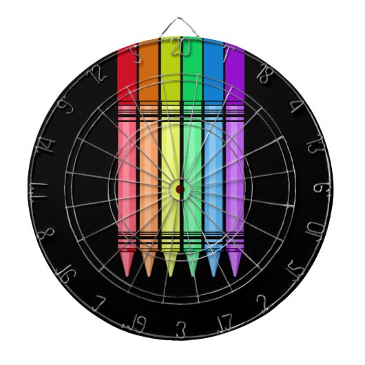 Rainbow Crayon Dartbord (Voorkant)