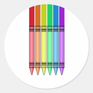 Rainbow Crayon Ronde Sticker