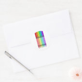 Rainbow Crayon Ronde Sticker (Envelop)