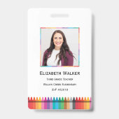 Rainbow Crayon School Medewerker Badge (Achterkant)