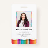 Rainbow Crayon School Medewerker Badge (Achterkant)