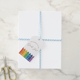 Rainbow Crayon Teacher Appreciation Gift Tag – Cus Cadeaulabel
