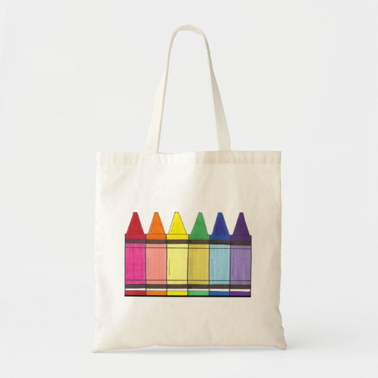 Rainbow Crayons Art Artist Supply Canvas tas (Voorkant)