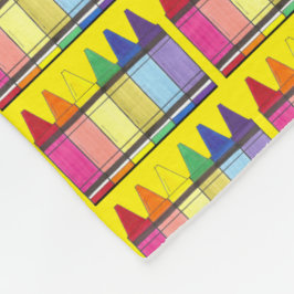 Rainbow Crayons Art School Teacher Artist Colour Fleece Deken