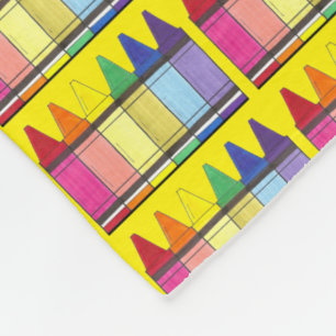 Rainbow Crayons Art School Teacher Artist Colour Fleece Deken