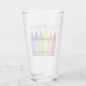 Rainbow Crayons Art Teacher School Artist Glas (Achterkant)