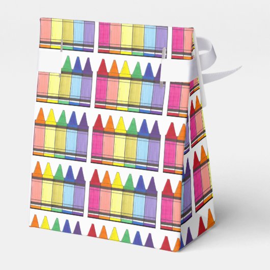 Rainbow Crayons Artist Art Class Verjaardagsfeest Bedankdoosjes (Achterkant)