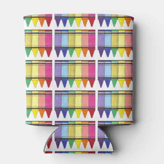 Rainbow Crayons Artist Art Class Verjaardagsfeest Blikjeskoeler (Achterkant)