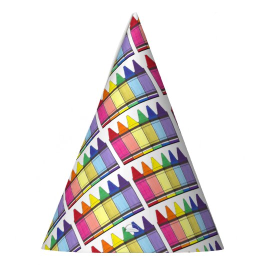 Rainbow Crayons Artist Art Class Verjaardagsfeest Feesthoedjes (Links)
