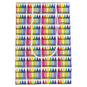 Rainbow Crayons Artist Art Class Verjaardagsfeest Medium Cadeauzakje (Achterkant)