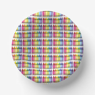 Rainbow Crayons Artist Art Class Verjaardagsfeest Papieren Kommen