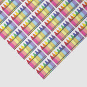 Rainbow Crayons Artist Art Class Verjaardagsfeest Tissuepapier (Detail)