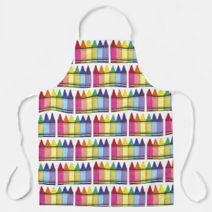 Rainbow Crayons Artist Art Teacher Colour Book Schort