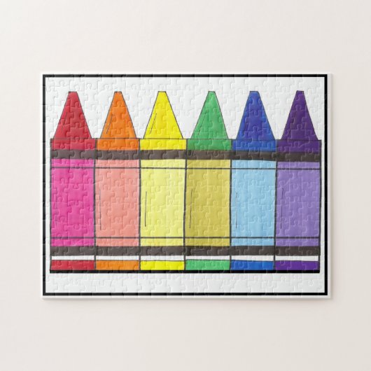 Rainbow Crayons Artist Art Teacher Colour Legpuzzel (Horizontaal)